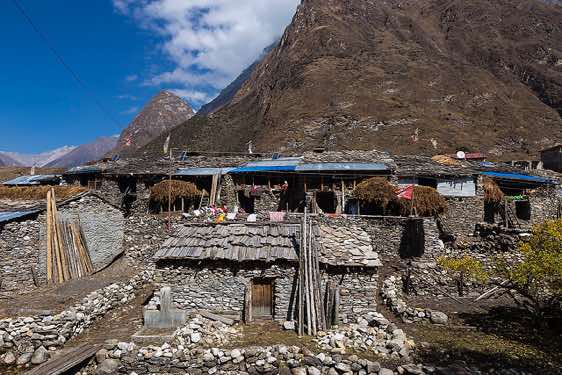 Stone houses in the village of Sama (Samagaon), Buri Gandaki Valley