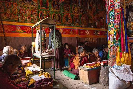 Inside Sama (Samagaon) monastery, Buri Gandaki Valley