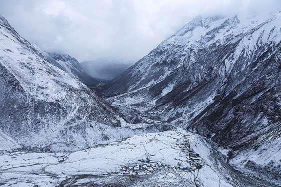 View down Buri Gandaki Valley from a ridge above Samdo village