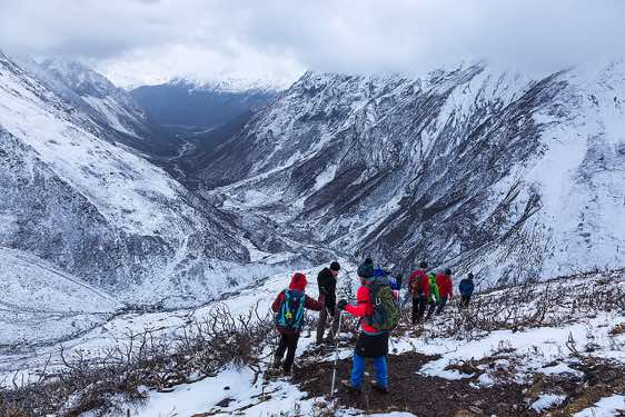 View down Buri Gandaki Valley from a ridge above Samdo village