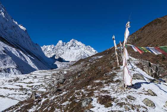 Larkya Peak, 6416m, P, 5888m, on ascent from Samdo to Dharamsala (Larkye Phedi)