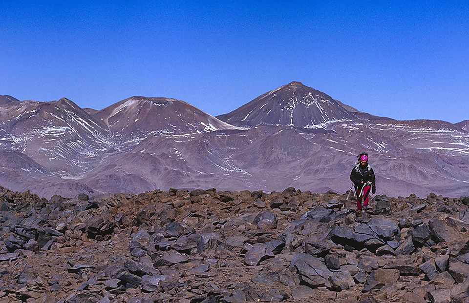 Hiking woman near San Pedro de Atacama, Northern Chile