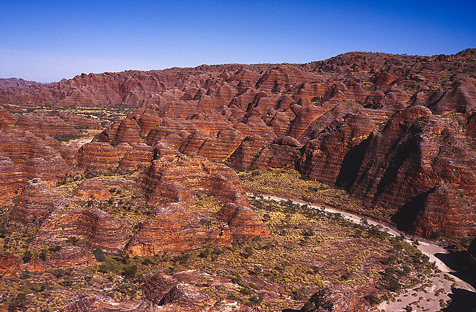 Aerial view of the Bungle Bungle Range in the Purnululu National Park, Western Australia