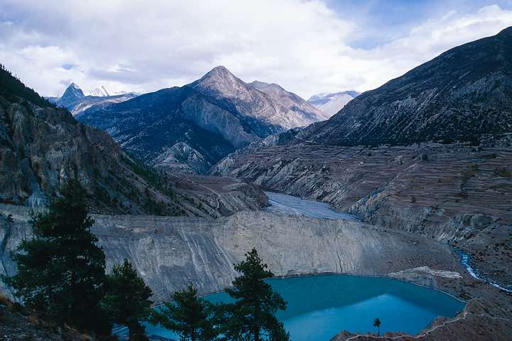 Manang Valley, seen from the slopes of the Gangapurna Glacier