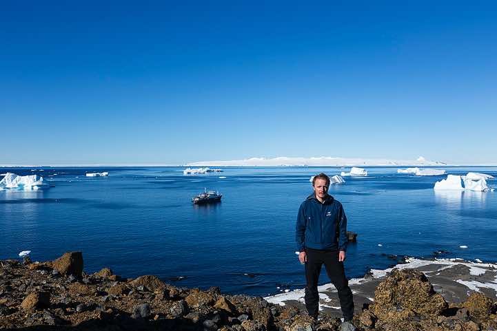 The photographer at Brown Bluff, Tabarin Peninsula