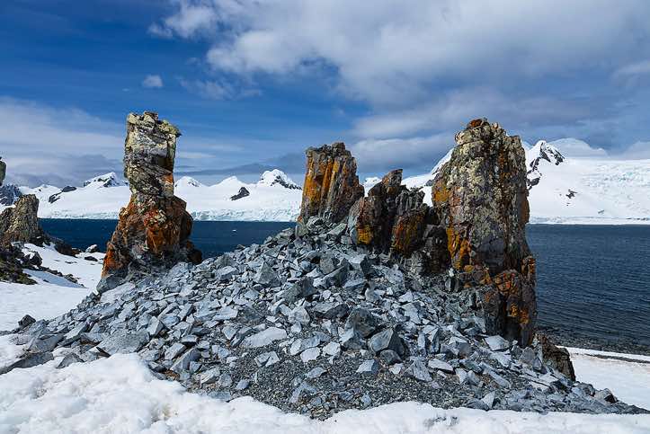 Colourful rocks, Half Moon Bay, Half Moon Island, South Shetland Islands