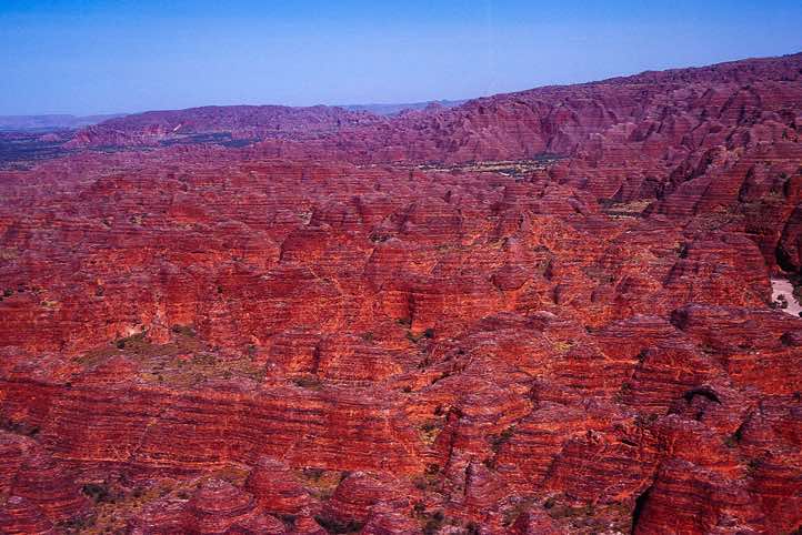 An aerial view of the Bungle Bungle Range in the Purnululu National Park, Western Australia