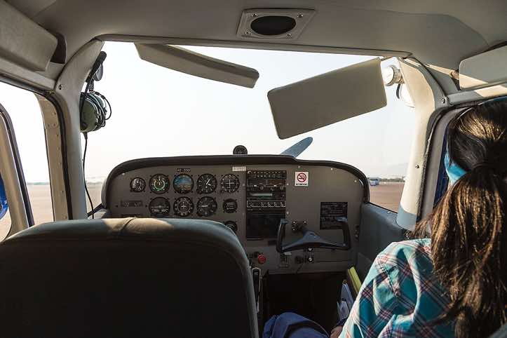 Inside the plane, Maun airport