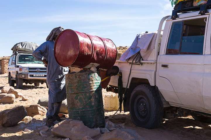 It's hard work filling up the tank