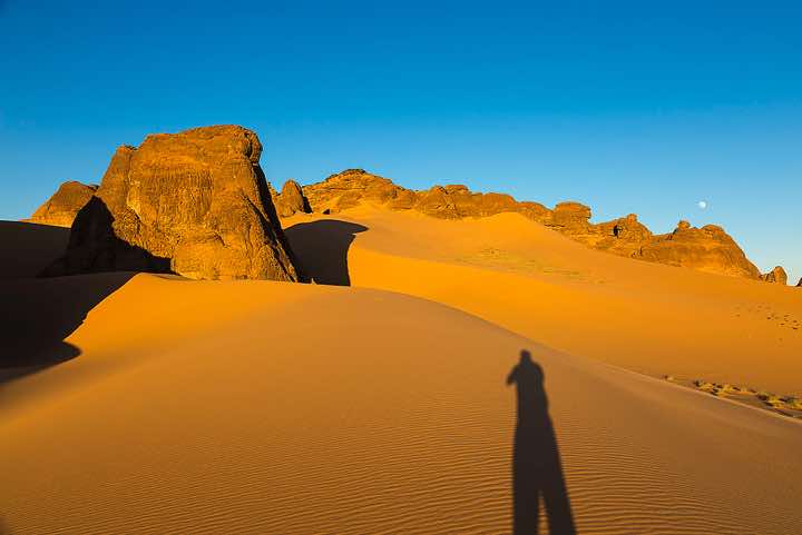 Sand dune near campsite in late afternoon light