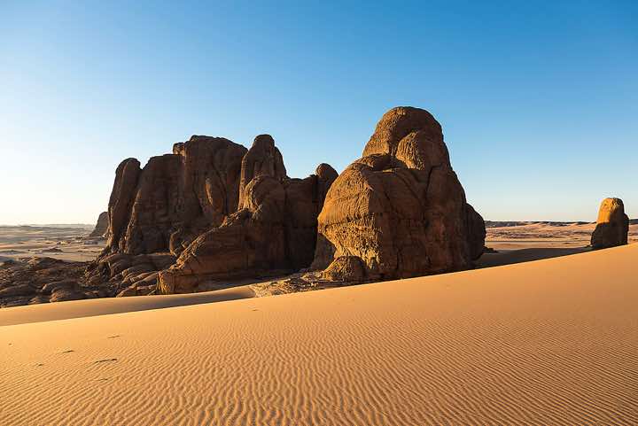 Sandstone rock formations near campsite