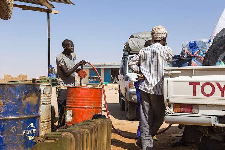 At the local gas station manual work is in demand