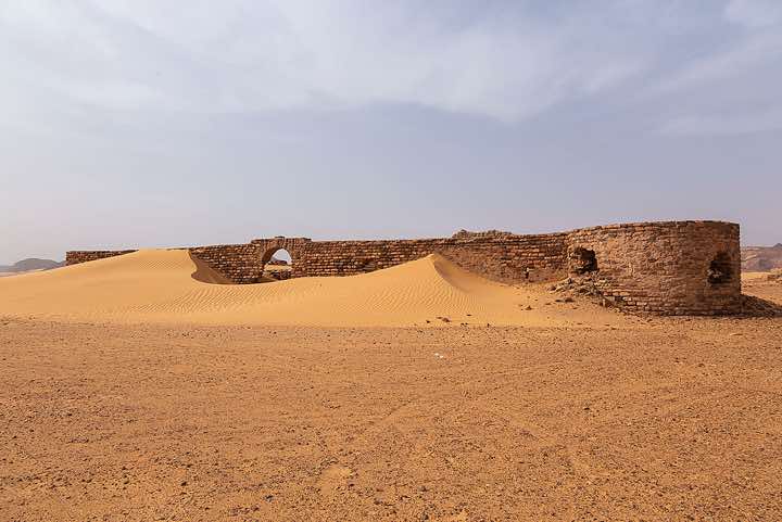 Old French fort being consumed by sand dunes, Gouro, Tibesti region