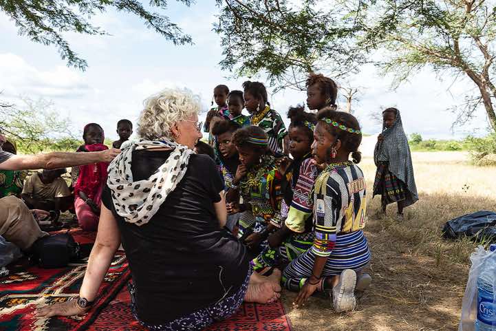 Group of Wodaabe (Bororo) kids gather at our Gerewol festival campsite