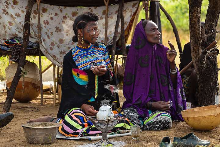 Wodaabe (Bororo) women at their campsite, Gerewol festival
