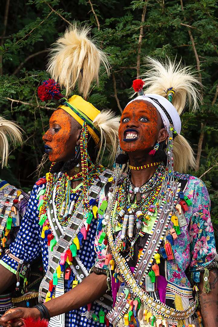 During the Gerewol festival the Wodaabe (Bororo) men often roll their eyes and show their teeth, which they consider the embodiment of male beauty