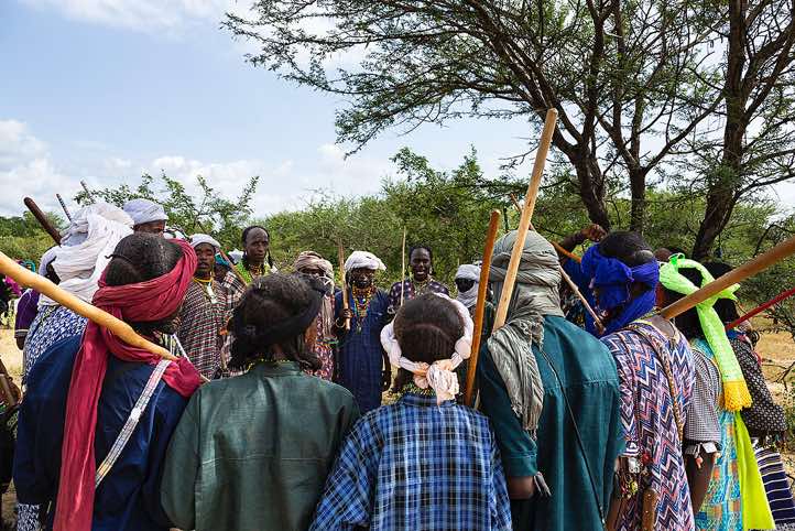 Wodaabe (Bororo) men dancing at the Gerewol festival