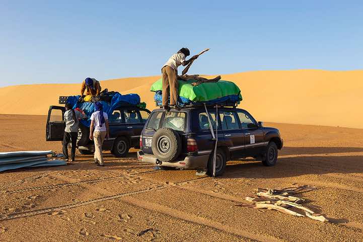 Overnight campsite in the desert
