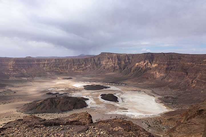 Trou au Natron, a volcanic caldera of the Tibesti Massif, Tibesti region