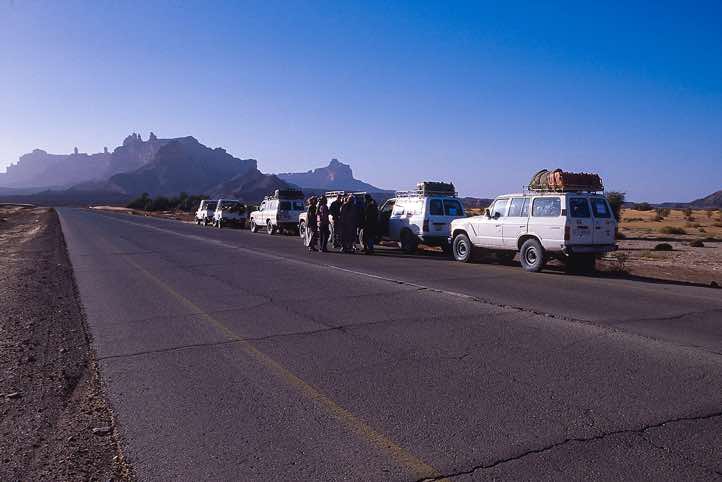 Distant view of Jabal Idinen, the 'mountain of spirits', about 50 km north of Ghat