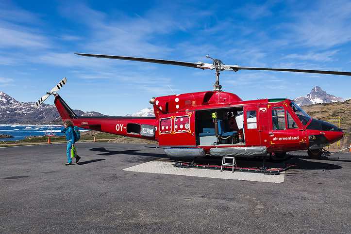 Helicopter in Tasiilaq, Ammassalik Island