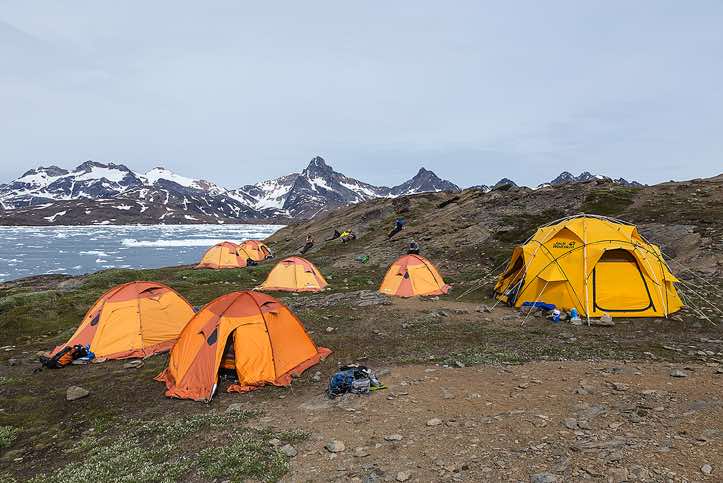 Campsite in Tasiilaq, Tasiilaq Fjord, Ammassalik Island