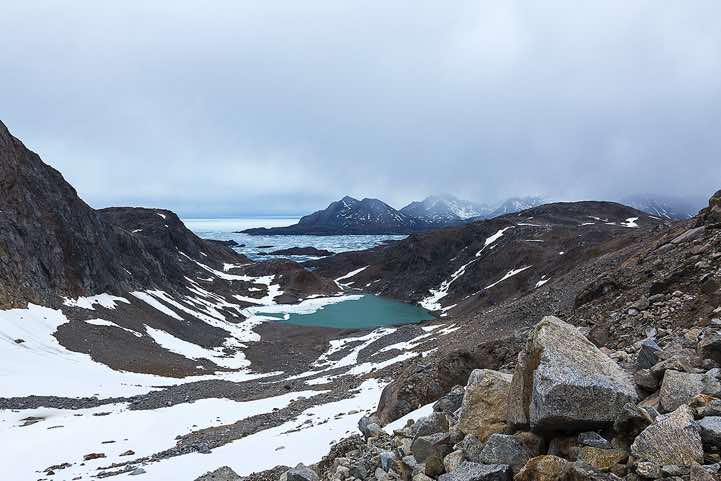 Hiking in the mountains north of Tasiilaq, Ammassalik Island