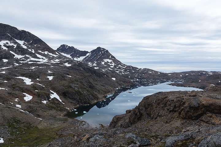 Hiking in the wilderness north of Tasiilaq, Ammassalik Island