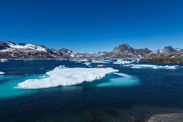 View from Qernertivartivit settlement, Ammassalik Island