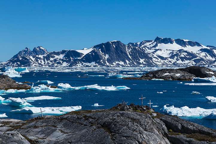 View from Qernertivartivit settlement, Ammassalik Island