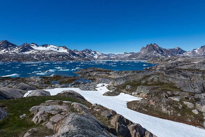 View from Qernertivartivit settlement, Ammassalik Island