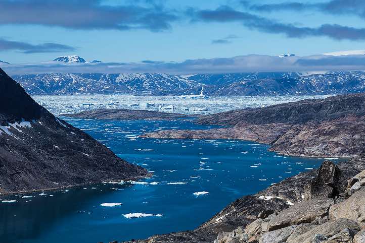 Ikaasartivaq Strait and the ice floes of the Sermilik Fjord