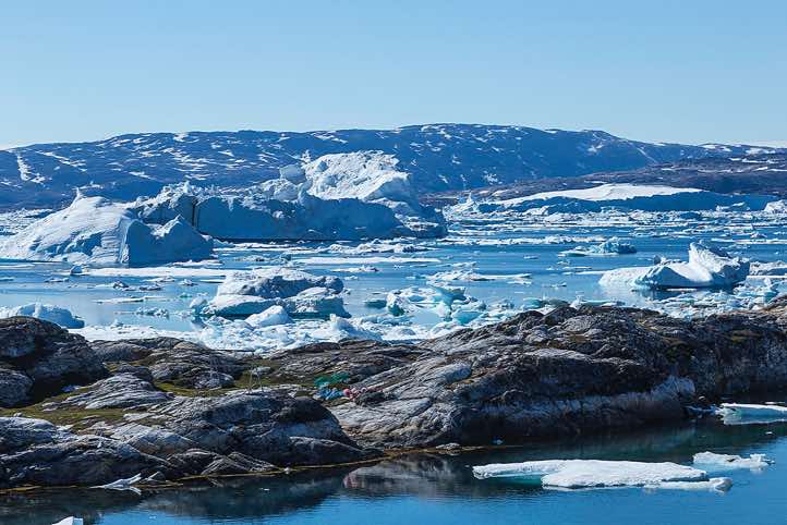 Icebergs, Sermilik Fjord, seen from Tiniteqilaaq village