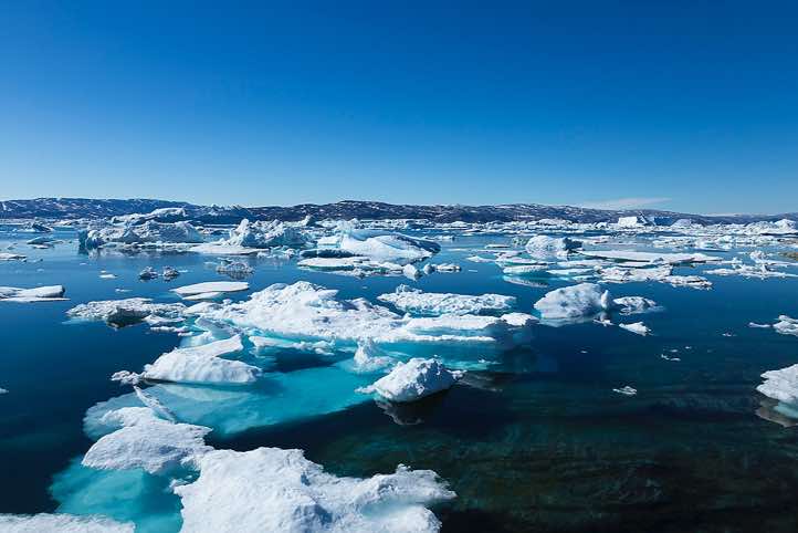 Floating ice, Sermilik Fjord, seen from Tiniteqilaaq settlement