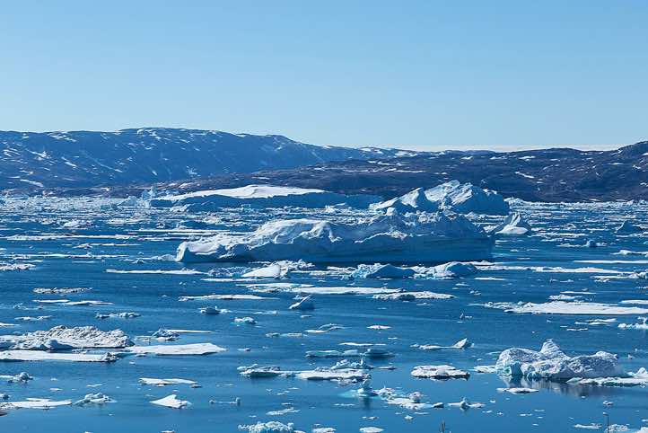 Icebergs, Sermilik Fjord, seen from Tiniteqilaaq village