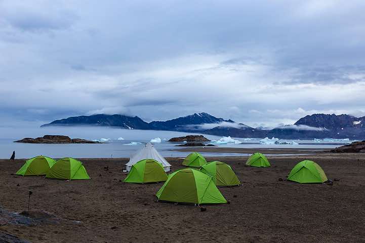 Campsite near Sermilik Research Station, Sermilik Fjord, Ammassalik Island
