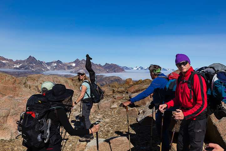 Hiking in the mountains south of Tasiilaq, Ammassalik Island