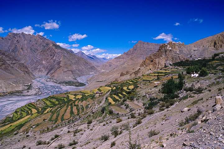 Dhankar Gompa is built on a high spur overlooking the Spiti Valley