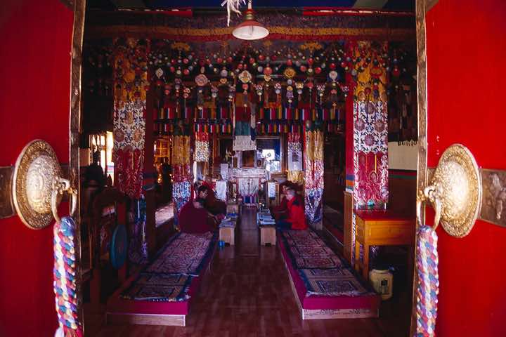 Looking inside Ki Gompa, Spiti Valley