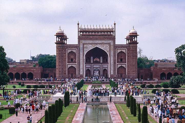 Main entrance gate to the Taj Mahal in Agra