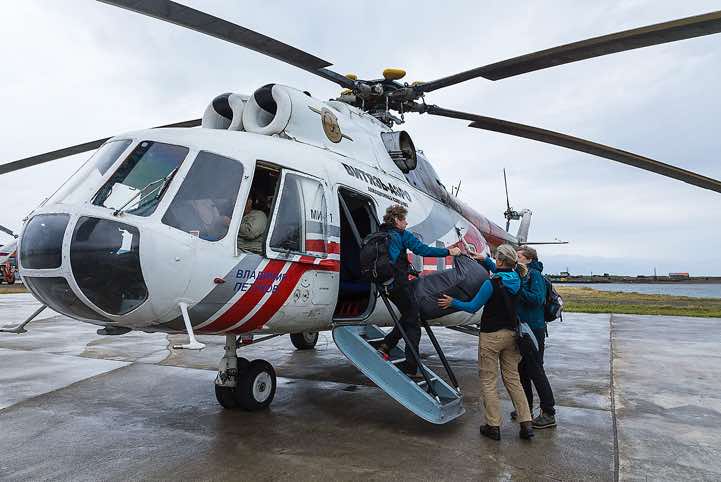 Helicopter at Ozernovsky airport