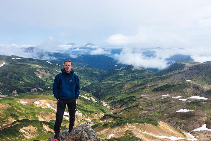 The photographer, Kamchatka wilderness, Kurile Lake, Pauzhetka area
