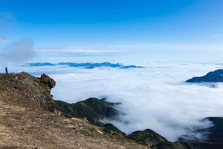 Sea of clouds, Kamchatka wilderness, Pauzhetka area