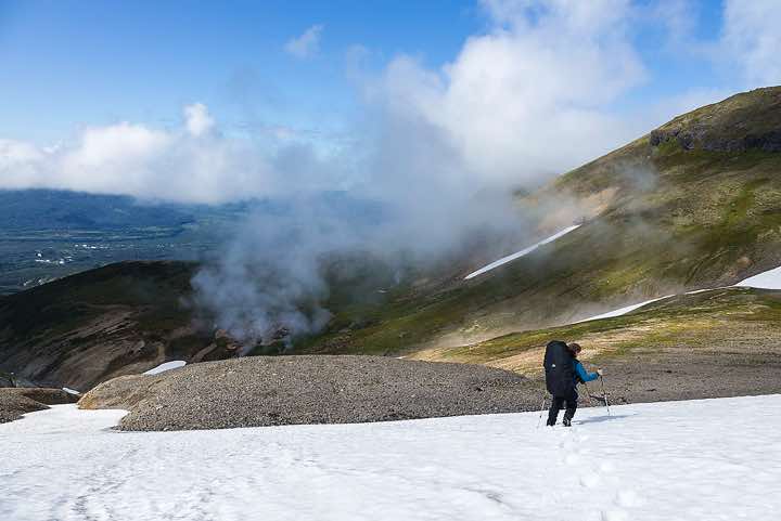 Hiking in the Kamchatka wilderness, Pauzhetka area