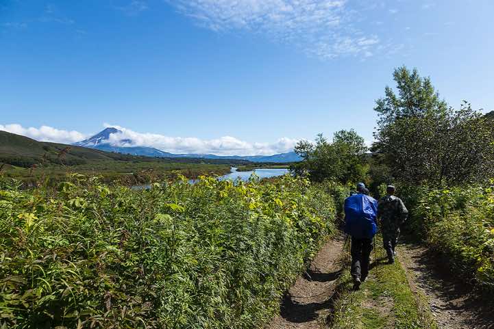 Walking along the River Ozernaya towards Kurile Lake