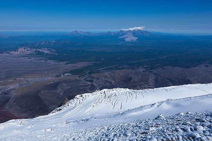 Zhupanovsky volcano, 2958m, seen from the slopes of Avachinsky volcano