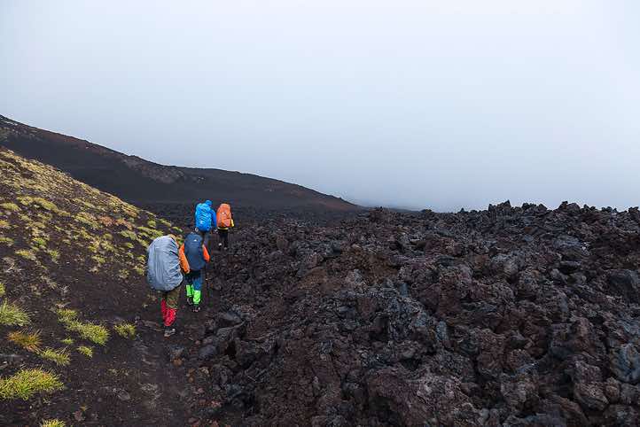 Trekking alongside a lava field, around Tolbachik trek, Klyuchevskoy Nature Park