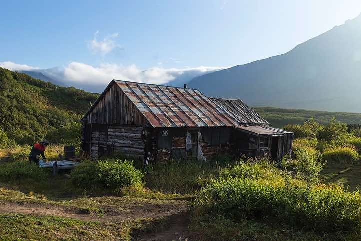 Rustic cabin built by geologists, around Tolbachik trek, Klyuchevskoy Nature Park