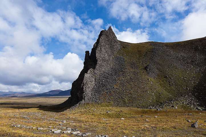 Polennitsa (Stack) mountain, completely consisting of geometrically regular hexagons, around Tolbachik trek, Klyuchevskoy Nature Park