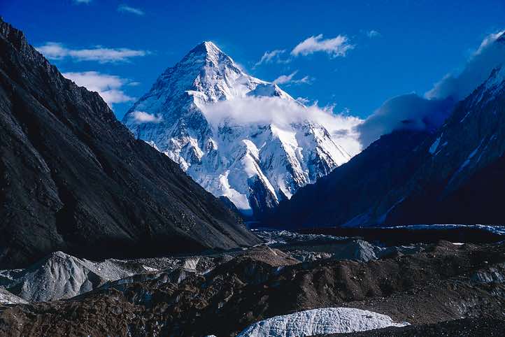 K2, 8611m, and the Godwin Austen Glacier, seen from Concordia, Karakoram Mountains
